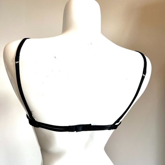 Vintage 80's Christian Dior Lace Bra with Dior Logo Monogram In Black 36B NWT - Picture 13 of 14